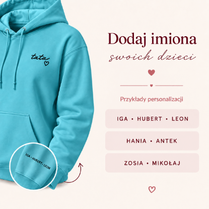 Obrazek Personalizowana morska bluza dla Taty z imionami dzieci – haft TATA z sercem